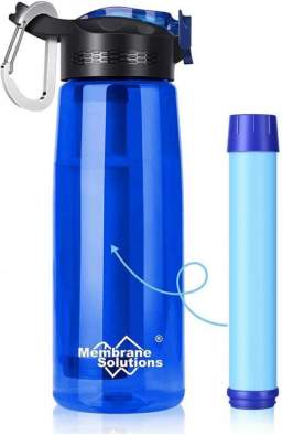 Membrane Solutions WATER FILTER BOTTLE 428913, Blue