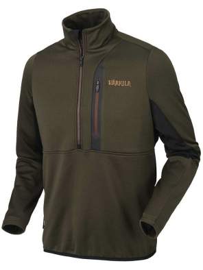 Harkila Tidan Hybrid Half Zip Fleece Jacket, Willow Green-Black