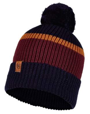 Buff Knitted Hat, Elon Night Blue