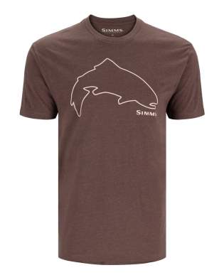 Simms Trout Outline T-Shirt, Brown Heather