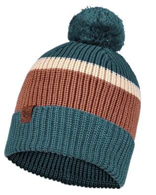 Buff Knitted Hat, Elon Dusty Blue