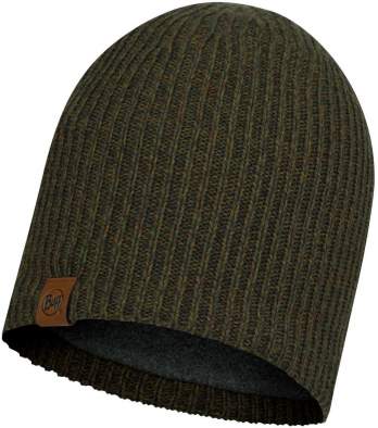 Buff Knitted & Full Fleece Hat, Lyne Bark