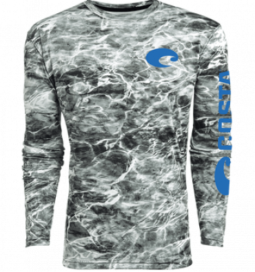 Costa TECHNICAL MOSSY OAK ELEMENTS LS SHIRT, Camo Gray