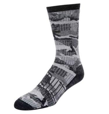 Simms Merino Midweight Hiker Sock, Hex Flo Camo Carbon