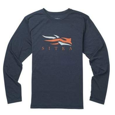 Sitka Logo Tee LS New, Eclipse Heather