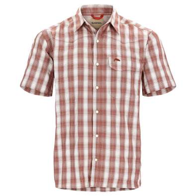 Simms Big Sky SS Shirt, Clay-Hickory Plaid