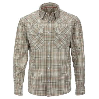 Simms Brackett LS Shirt, Dark Stone Classic Plaid