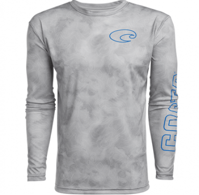 Costa TECHNICAL TOPOGRAPHIC LS SHIRT, Gray