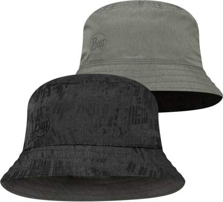 Buff Travel Bucket Hat, Black-Grey