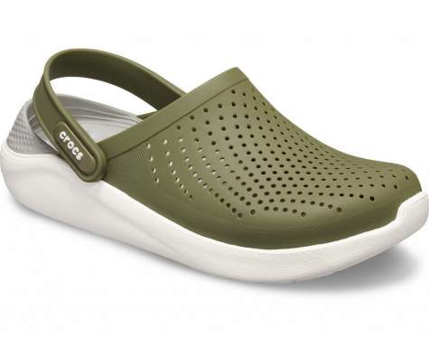 CROCS LiteRide Colorblock Clog Army Green-White New