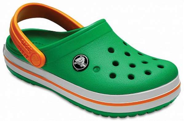 CROCS Crocband Clog K Grass Green-White-Blazing Orange