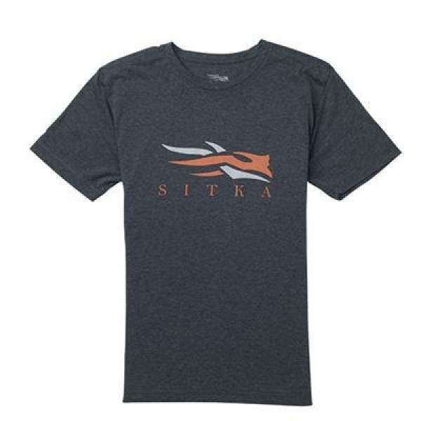 Sitka Logo Tee SS New, Heather Black