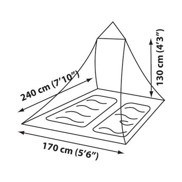 Sea to Summit MOSQUITO PYRAMID NET DOUBLE PERMETHRIN TREATED, Black