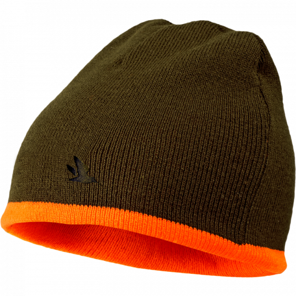 Seeland Ian Reversible Beanie, Hi-vis orange/Pine green