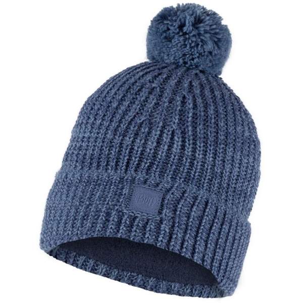 Buff Knitted & Fleece Band Hat, Vaed Dusty Blue