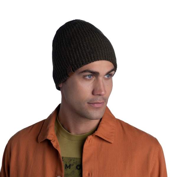 Buff Knitted & Full Fleece Hat, Lyne Bark