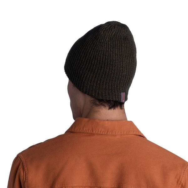 Buff Knitted & Full Fleece Hat, Lyne Bark