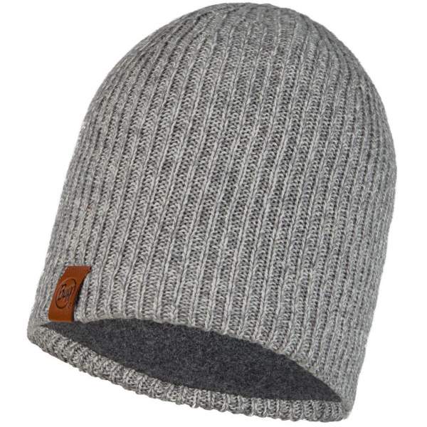 Buff Knitted & Full Fleece Hat, Lyne Light Grey