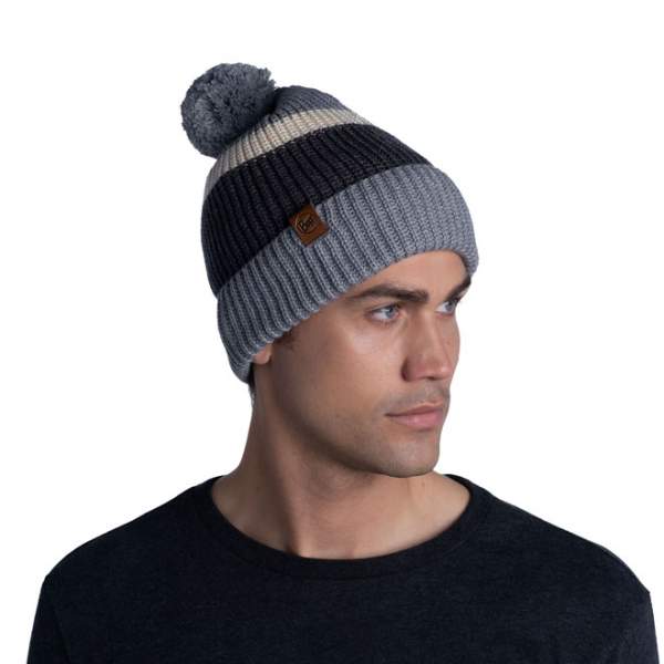 Buff Knitted Hat, Elon Ash