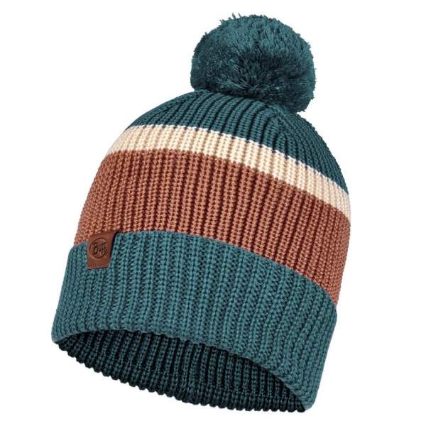 Buff Knitted Hat, Elon Dusty Blue