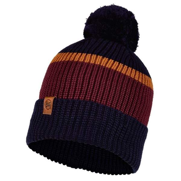 Buff Knitted Hat, Elon Night Blue