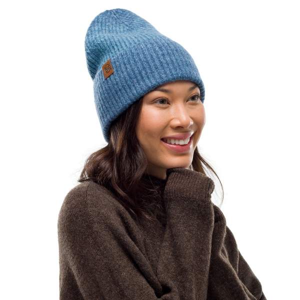 Buff Knitted Hat Marin, Denim