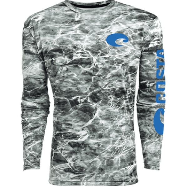 Costa TECHNICAL MOSSY OAK ELEMENTS LS SHIRT, Camo Gray