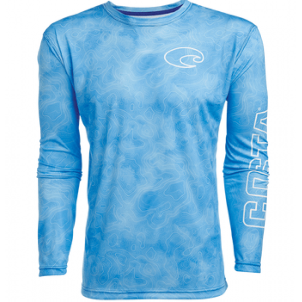 Costa TECHNICAL TOPOGRAPHIC LS SHIRT, Blue