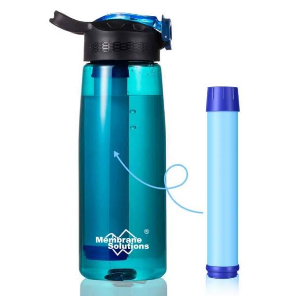 Membrane Solutions WATER FILTER BOTTLE 428915, Aqua Green