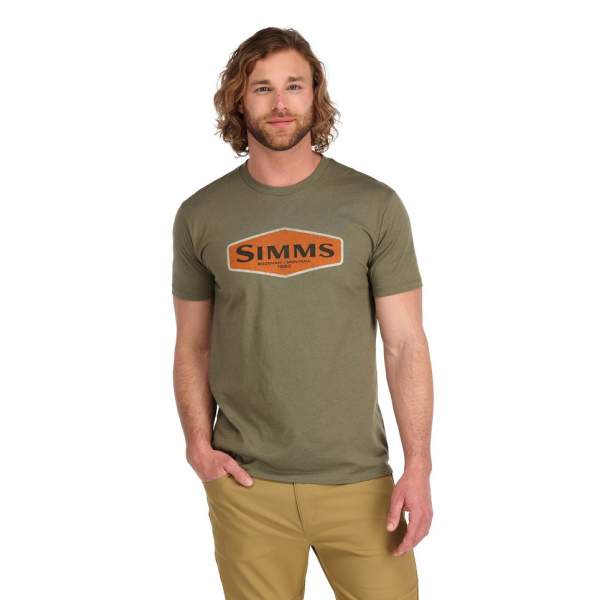 Simms Logo Frame T-Shirt, Military Heather