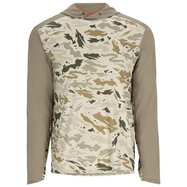 Simms Bugstopper Solarflex Hoody, Ghost Camo Stone-Stone