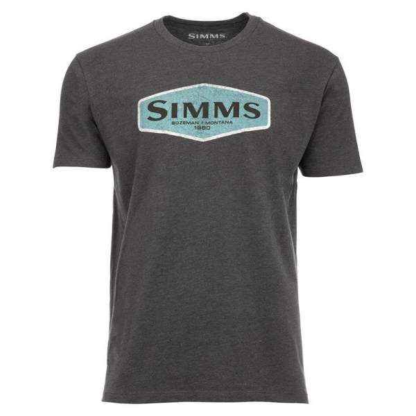 Simms Logo Frame T-Shirt, Charcoal Heather