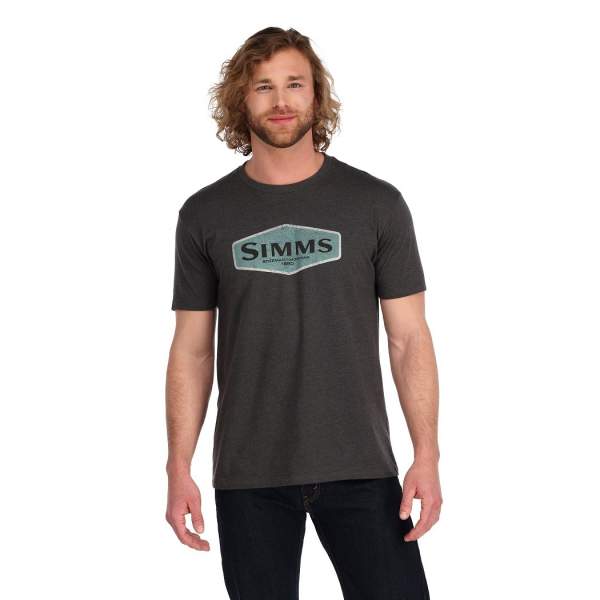 Simms Logo Frame T-Shirt, Charcoal Heather