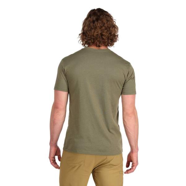 Simms Logo Frame T-Shirt, Military Heather