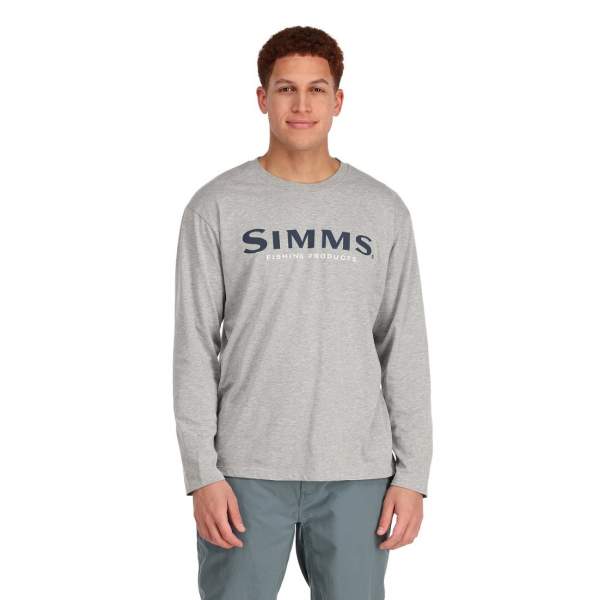 Simms Logo LS Shirt, Grey Heather