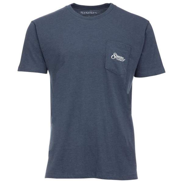 Simms Two Tone Pocket Tee, Navy Heather