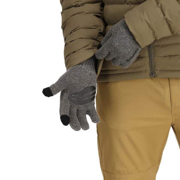 Simms Wool Full Finger Glove, Steel