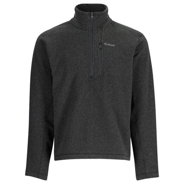 Simms Rivershed Half Zip Fleece, Black Heather