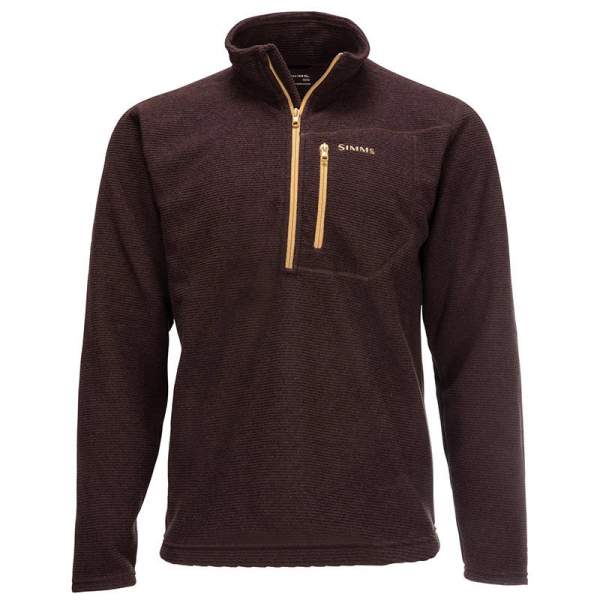 Simms Rivershed Sweater Quarter Zip '20, Mahogany