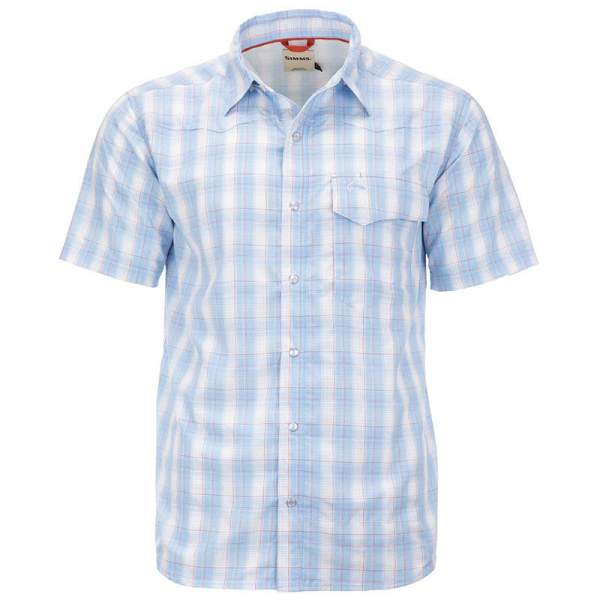 Simms Big Sky SS Shirt, Sky-Flame Plaid