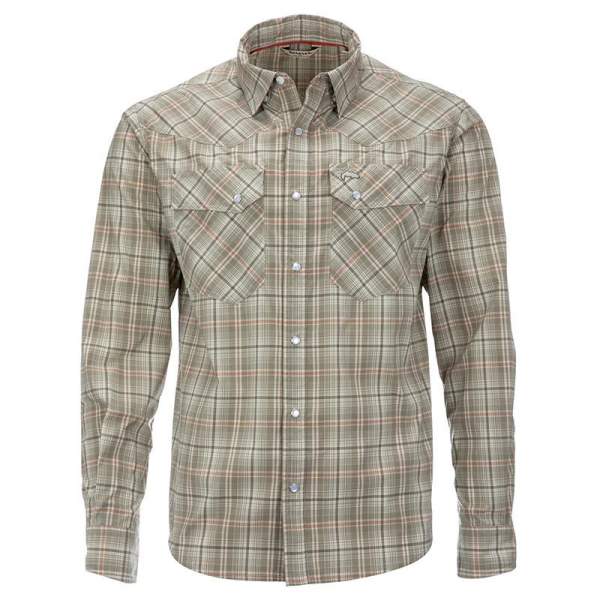 Simms Brackett LS Shirt, Dark Stone Classic Plaid