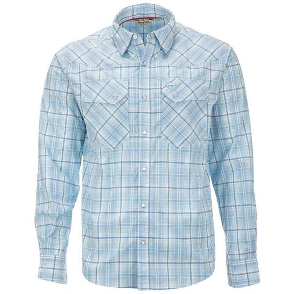 Simms Brackett LS Shirt, Sky Classic Plaid