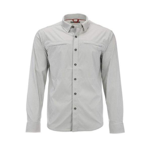 Simms BugStopper LS Shirt, Sterling Morada Plaid