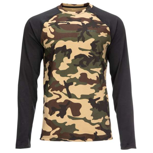 Simms Lightweight Baselayer Top, CX Woodland Camo