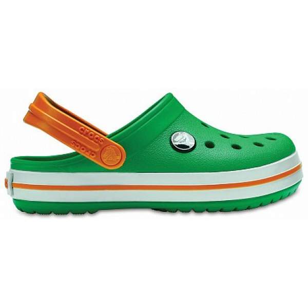 CROCS Crocband Clog K Grass Green-White-Blazing Orange