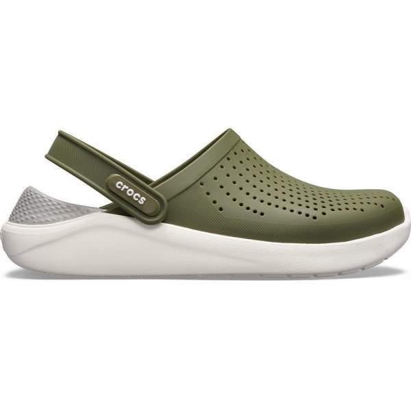 CROCS LiteRide Colorblock Clog Army Green-White New