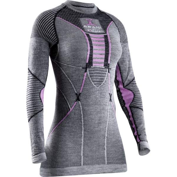 X-BIONIC APANI® 4.0 MERINO SHIRT ROUND NECK LG SL WMN, S, Black-Grey