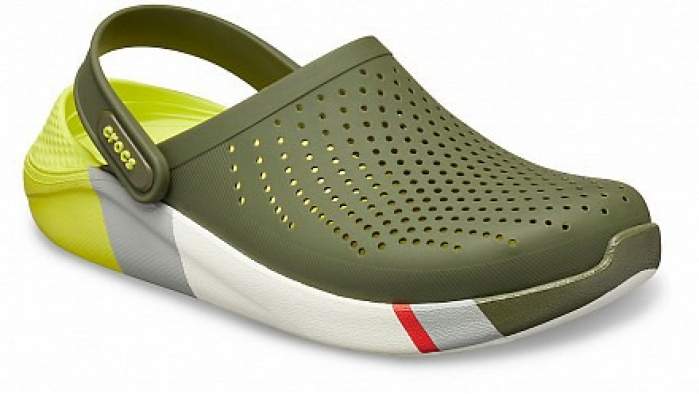 CROCS LiteRide Colorblock Clog Army Green-White