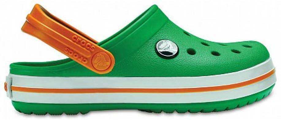 CROCS Crocband Clog K Grass Green-White-Blazing Orange