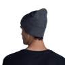 Buff Knitted & Full Fleece Hat, Lyne Grey